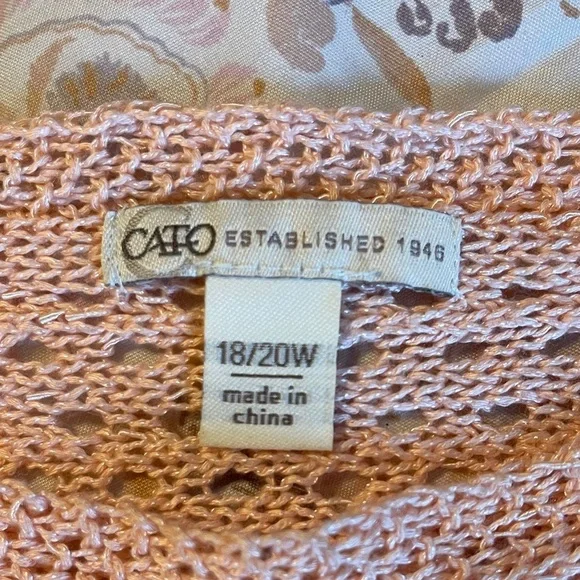 *NWOT* Cato Pale Pink Knit Long Sleeve Sweater | Size 18/20W - Picture 5 of 5